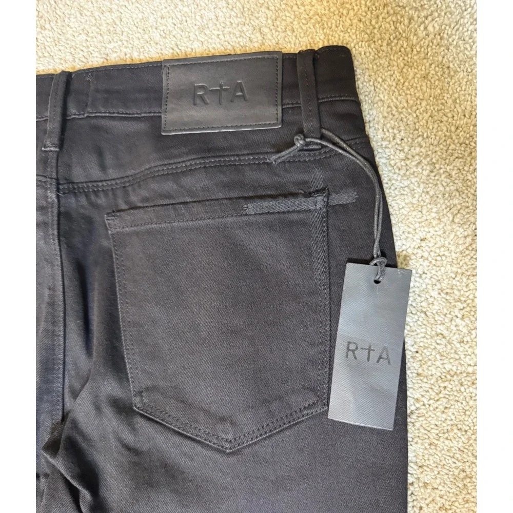 RTA Denis Mini Flared Jeans Black Sze 30